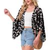 imageGRECERELLE Womens Summer Lightweight Cardigan Open Front Casual Loose Cropped Kimono Cover UpsBlack Butterfly