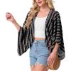 imageGRECERELLE Womens Summer Lightweight Cardigan Open Front Casual Loose Cropped Kimono Cover UpsBohemian Stripe