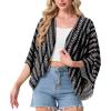 imageGRECERELLE Womens Summer Lightweight Cardigan Open Front Casual Loose Cropped Kimono Cover UpsBohemian Stripe