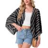 imageGRECERELLE Womens Summer Lightweight Cardigan Open Front Casual Loose Cropped Kimono Cover UpsBohemian Stripe