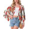 imageGRECERELLE Womens Summer Lightweight Cardigan Open Front Casual Loose Cropped Kimono Cover UpsColorful Geometry