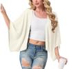 imageGRECERELLE Womens Summer Lightweight Cardigan Open Front Casual Loose Cropped Kimono Cover UpsIvory White