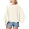 imageGRECERELLE Womens Summer Lightweight Cardigan Open Front Casual Loose Cropped Kimono Cover UpsIvory White