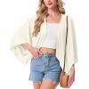 imageGRECERELLE Womens Summer Lightweight Cardigan Open Front Casual Loose Cropped Kimono Cover UpsIvory White