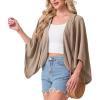 imageGRECERELLE Womens Summer Lightweight Cardigan Open Front Casual Loose Cropped Kimono Cover UpsLight Khaki