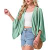 imageGRECERELLE Womens Summer Lightweight Cardigan Open Front Casual Loose Cropped Kimono Cover UpsMint Green