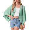 imageGRECERELLE Womens Summer Lightweight Cardigan Open Front Casual Loose Cropped Kimono Cover UpsMint Green