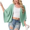 imageGRECERELLE Womens Summer Lightweight Cardigan Open Front Casual Loose Cropped Kimono Cover UpsMint Green