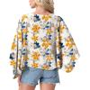imageGRECERELLE Womens Summer Lightweight Cardigan Open Front Casual Loose Cropped Kimono Cover UpsWhite Ink Daffodil