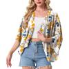 imageGRECERELLE Womens Summer Lightweight Cardigan Open Front Casual Loose Cropped Kimono Cover UpsWhite Ink Daffodil