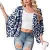 imageGRECERELLE Womens Summer Lightweight Cardigan Open Front Casual Loose Cropped Kimono Cover UpsWhite Palm Leaf