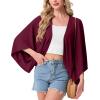 imageGRECERELLE Womens Summer Lightweight Cardigan Open Front Casual Loose Cropped Kimono Cover UpsWine Red