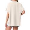 imageGRECERELLE Womens Summer Short Sleeve Lightweight Cardigan Open Front Casual Cover Up with Pockets for Office BeachAivory White