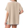 imageGRECERELLE Womens Summer Short Sleeve Lightweight Cardigan Open Front Casual Cover Up with Pockets for Office BeachApricot