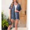 imageGRECERELLE Womens Summer Short Sleeve Lightweight Cardigan Open Front Casual Cover Up with Pockets for Office BeachBlue Small Flower
