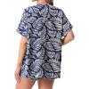 imageGRECERELLE Womens Summer Short Sleeve Lightweight Cardigan Open Front Casual Cover Up with Pockets for Office BeachDark Blue Palm Leaf