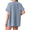 imageGRECERELLE Womens Summer Short Sleeve Lightweight Cardigan Open Front Casual Cover Up with Pockets for Office BeachHaze Blue