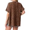 imageGRECERELLE Womens Summer Short Sleeve Lightweight Cardigan Open Front Casual Cover Up with Pockets for Office BeachLeopard Print Coffee