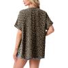 imageGRECERELLE Womens Summer Short Sleeve Lightweight Cardigan Open Front Casual Cover Up with Pockets for Office BeachLeopard Print Dark Khaki