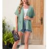 imageGRECERELLE Womens Summer Short Sleeve Lightweight Cardigan Open Front Casual Cover Up with Pockets for Office BeachMint Green