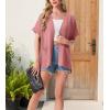 imageGRECERELLE Womens Summer Short Sleeve Lightweight Cardigan Open Front Casual Cover Up with Pockets for Office BeachPeach Pink