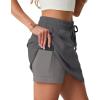 imageGRECERELLE 2026 Active Skirts for Women with Builtin Shorts and Pockets for Golf Tennis Hiking Workout Casual SkortDark Gray