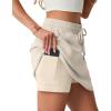 imageGRECERELLE 2026 Active Skirts for Women with Builtin Shorts and Pockets for Golf Tennis Hiking Workout Casual SkortOatmeal