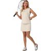 imageGRECERELLE 2026 Womens Summer 2 Piece Skort Set Cap Sleeve Round Neck Top amp Tennis Skirt with Pockets for Athletic amp CasualApricot White