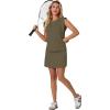 imageGRECERELLE 2026 Womens Summer 2 Piece Skort Set Cap Sleeve Round Neck Top amp Tennis Skirt with Pockets for Athletic amp CasualArmy Green