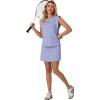 imageGRECERELLE 2026 Womens Summer 2 Piece Skort Set Cap Sleeve Round Neck Top amp Tennis Skirt with Pockets for Athletic amp CasualAura Indigo
