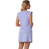 imageGRECERELLE 2026 Womens Summer 2 Piece Skort Set Cap Sleeve Round Neck Top amp Tennis Skirt with Pockets for Athletic amp CasualAura Indigo