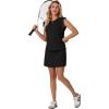 imageGRECERELLE 2026 Womens Summer 2 Piece Skort Set Cap Sleeve Round Neck Top amp Tennis Skirt with Pockets for Athletic amp CasualBlack