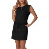 imageGRECERELLE 2026 Womens Summer 2 Piece Skort Set Cap Sleeve Round Neck Top amp Tennis Skirt with Pockets for Athletic amp CasualBlack
