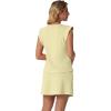 imageGRECERELLE 2026 Womens Summer 2 Piece Skort Set Cap Sleeve Round Neck Top amp Tennis Skirt with Pockets for Athletic amp CasualButter Yellow
