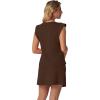 imageGRECERELLE 2026 Womens Summer 2 Piece Skort Set Cap Sleeve Round Neck Top amp Tennis Skirt with Pockets for Athletic amp CasualDark Coffee