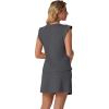imageGRECERELLE 2026 Womens Summer 2 Piece Skort Set Cap Sleeve Round Neck Top amp Tennis Skirt with Pockets for Athletic amp CasualDark Gray