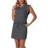 imageGRECERELLE 2026 Womens Summer 2 Piece Skort Set Cap Sleeve Round Neck Top amp Tennis Skirt with Pockets for Athletic amp CasualDark Gray