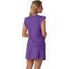 imageGRECERELLE 2026 Womens Summer 2 Piece Skort Set Cap Sleeve Round Neck Top amp Tennis Skirt with Pockets for Athletic amp CasualDark Purple