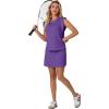imageGRECERELLE 2026 Womens Summer 2 Piece Skort Set Cap Sleeve Round Neck Top amp Tennis Skirt with Pockets for Athletic amp CasualDark Purple