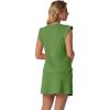 imageGRECERELLE 2026 Womens Summer 2 Piece Skort Set Cap Sleeve Round Neck Top amp Tennis Skirt with Pockets for Athletic amp CasualDill Green