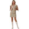 imageGRECERELLE 2026 Womens Summer 2 Piece Skort Set Cap Sleeve Round Neck Top amp Tennis Skirt with Pockets for Athletic amp CasualKhaki