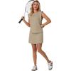 imageGRECERELLE 2026 Womens Summer 2 Piece Skort Set Cap Sleeve Round Neck Top amp Tennis Skirt with Pockets for Athletic amp CasualKhaki