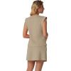 imageGRECERELLE 2026 Womens Summer 2 Piece Skort Set Cap Sleeve Round Neck Top amp Tennis Skirt with Pockets for Athletic amp CasualKhaki