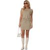 imageGRECERELLE 2026 Womens Summer 2 Piece Skort Set Cap Sleeve Round Neck Top amp Tennis Skirt with Pockets for Athletic amp CasualKhaki