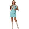 imageGRECERELLE 2026 Womens Summer 2 Piece Skort Set Cap Sleeve Round Neck Top amp Tennis Skirt with Pockets for Athletic amp CasualLight Blue
