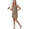 imageGRECERELLE 2026 Womens Summer 2 Piece Skort Set Cap Sleeve Round Neck Top amp Tennis Skirt with Pockets for Athletic amp CasualLight Coffee