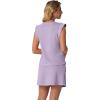 imageGRECERELLE 2026 Womens Summer 2 Piece Skort Set Cap Sleeve Round Neck Top amp Tennis Skirt with Pockets for Athletic amp CasualPurple