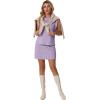 imageGRECERELLE 2026 Womens Summer 2 Piece Skort Set Cap Sleeve Round Neck Top amp Tennis Skirt with Pockets for Athletic amp CasualPurple
