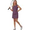 imageGRECERELLE 2026 Womens Summer 2 Piece Skort Set Cap Sleeve Round Neck Top amp Tennis Skirt with Pockets for Athletic amp CasualRosewood