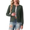 imageGRECERELLE Cardigan Sweaters for Women Lightweight Crewneck Button Down Soft Knit Dressy Cardigans 2026Army Green